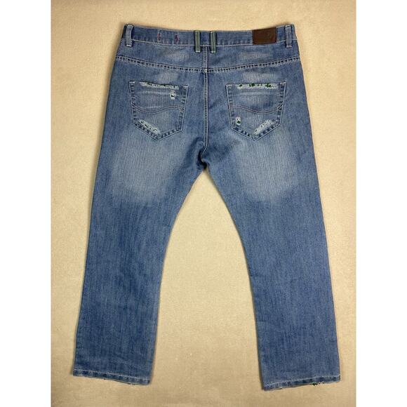 Dodeca Jeans Mens 40x33 Blue Relaxed Baggy Fit 90s Retro Distressed Wide Leg - Picture 12 of 13